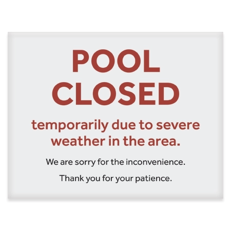 Pool Closed Vinyl Decal (Severe Weather)