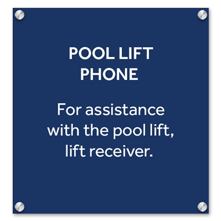 Pool Lift Phone Sign