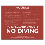 Pool Rules Sign