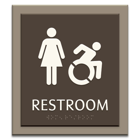 Restroom Sign w/Female & Dynamic ISA Symbols