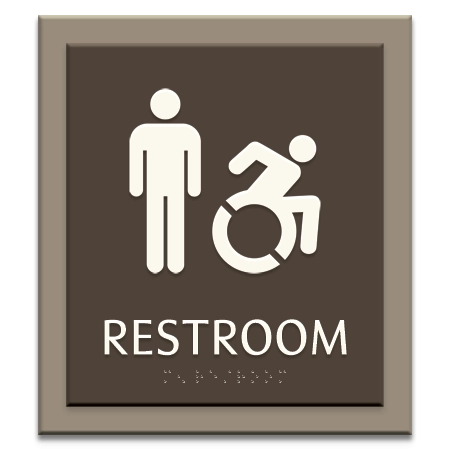 Restroom Sign w/Male & Dynamic ISA Symbols