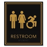 Restroom Sign w/Unisex & Dynamic ISA Symbols