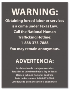 Texas Bilingual Human Trafficking Notice - Acrylic