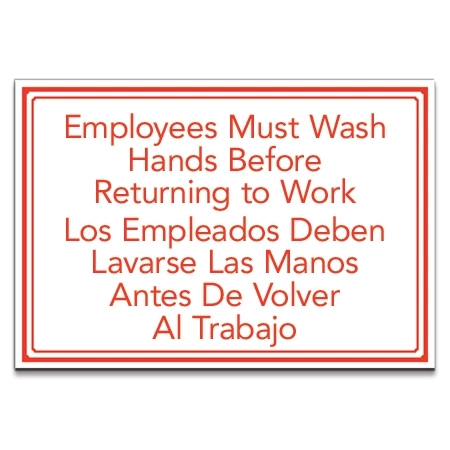 Wash Hands Sign w/Spanish