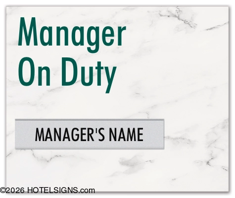 Wyndham Echo Suites Sign Store by HOTELSIGNS.com | manager on duty sign ...