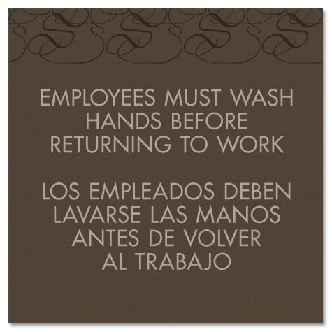 Comfort Inn *New*: Wash Hands Sign w/Spanish