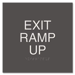 "Exit Ramp Up" Egress Sign - CA Compliant