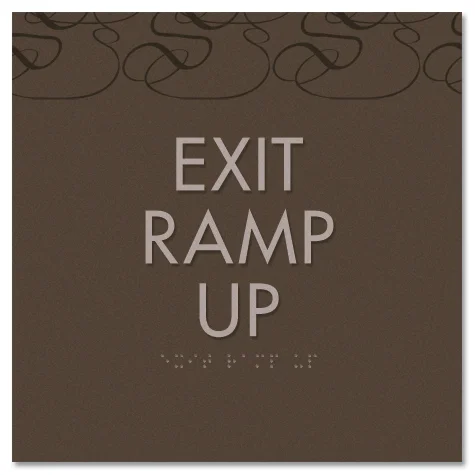 "Exit Ramp Up" Egress Sign