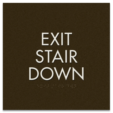 "Exit Stair Down" Egress Sign - CA Compliant