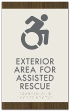 Exterior Area for Assisted Rescue Sign - Dynamic ISA Symbol