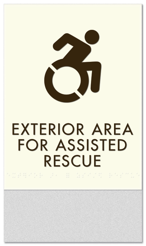 Exterior Area for Assisted Rescue Sign - Dynamic ISA Symbol