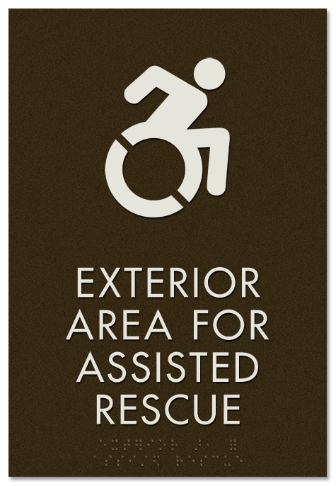Exterior Area for Assisted Rescue Sign - Dynamic ISA Symbol