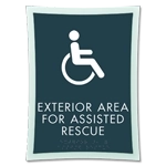 Exterior Area for Assisted Rescue Sign - ISA Symbol