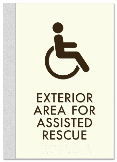 Exterior Area for Assisted Rescue Sign - ISA Symbol
