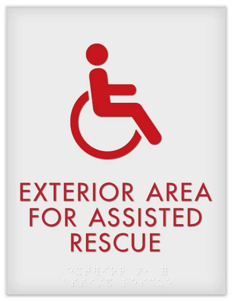 Exterior Area for Assisted Rescue Sign - ISA Symbol