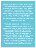 Florida Bilingual Human Trafficking Sign