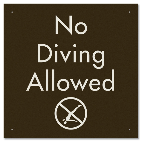 No Diving Allowed Sign