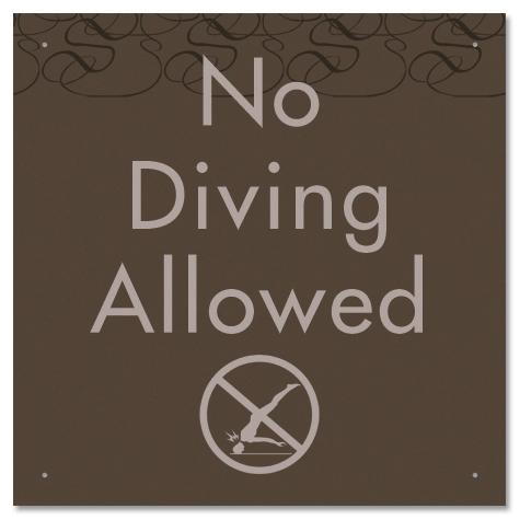 No Diving Allowed Sign