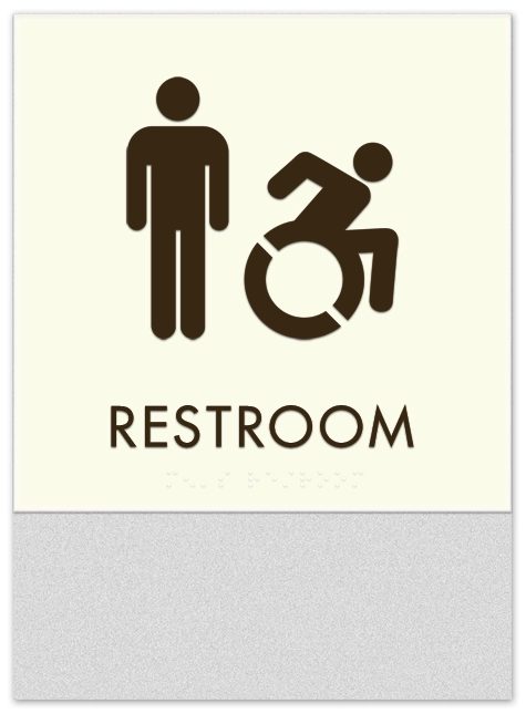 Restroom Sign w/Male & Dynamic ISA Symbols