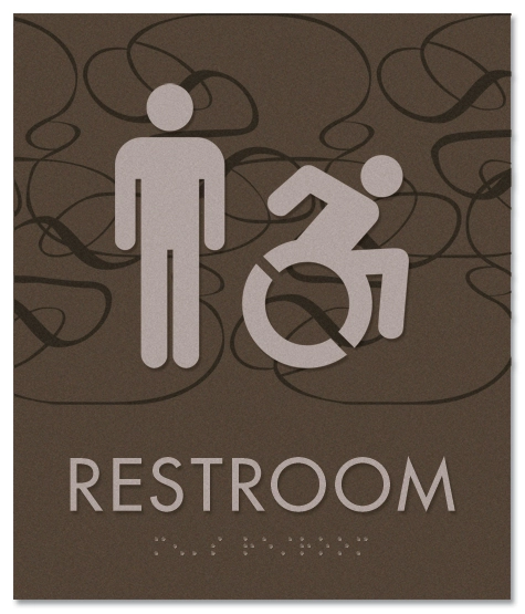Restroom Sign w/Male & Dynamic ISA Symbols