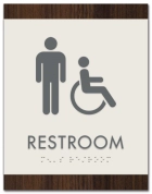 Restroom Sign w/Male & ISA Symbols