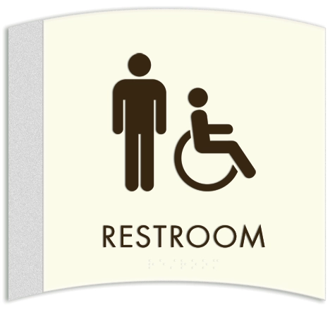 Restroom Sign w/ Male & ISA Symbols