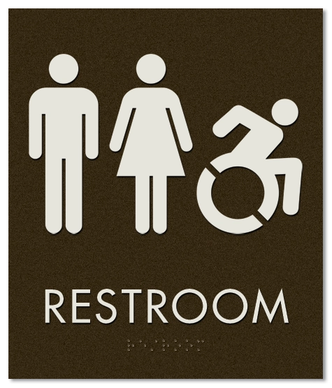 Restroom Sign w/Unisex & Dynamic ISA Symbols