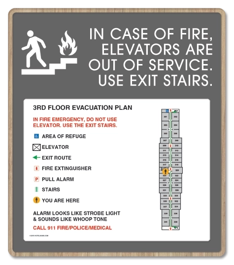 Standard Elevator Evacuation Plans - CA Compliant