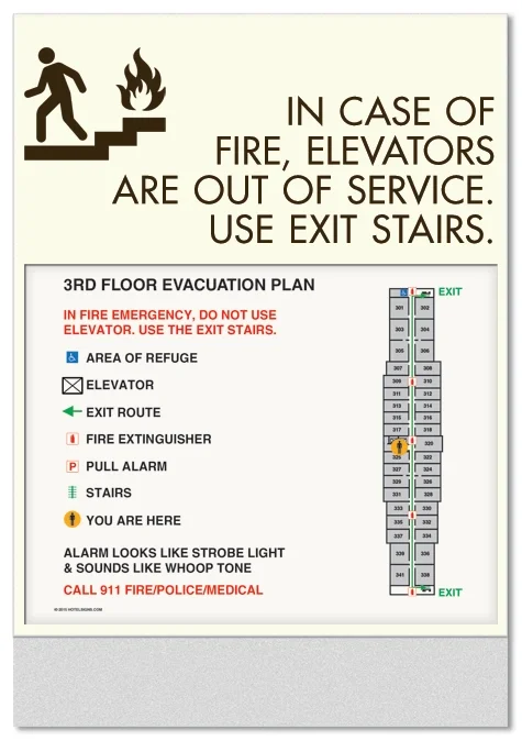 Standard Elevator Evacuation Plans - CA Compliant