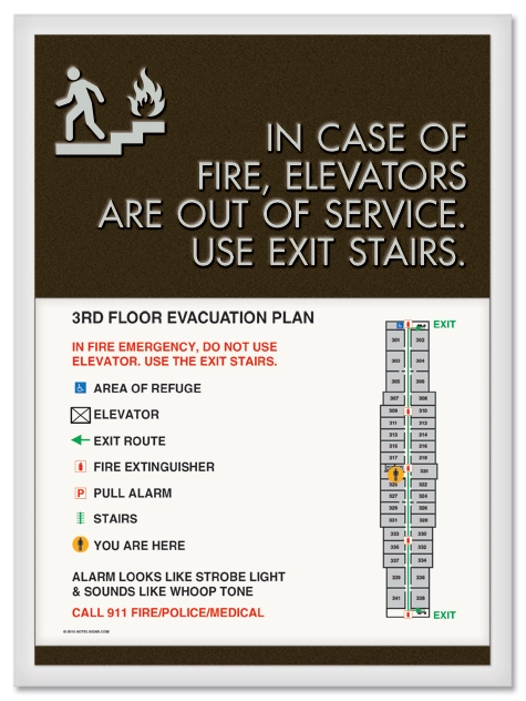Standard Elevator Evacuation Plans - CA Compliant