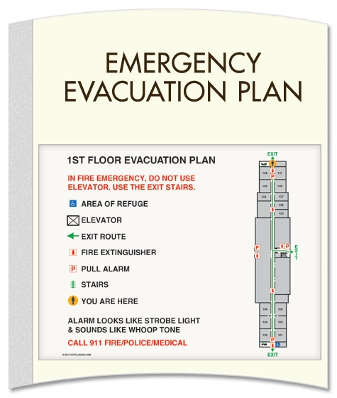 Standard Entrance Evacuation Plans - CA Compliant