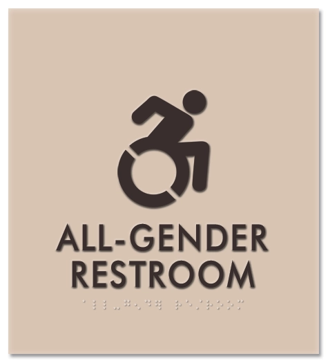 "All Gender Restroom" Sign w/Dynamic ISA Symbol