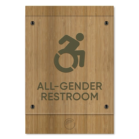 All-Gender Restroom Sign w/Dynamic ISA Symbol