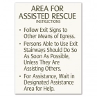 Area of Assisted Rescue Instructions Sign