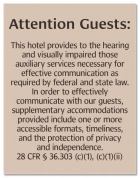 Attention Guests Sign: Hearing & Visually Impaired