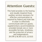 Attention Guests Sign: Hearing & Visually Impaired