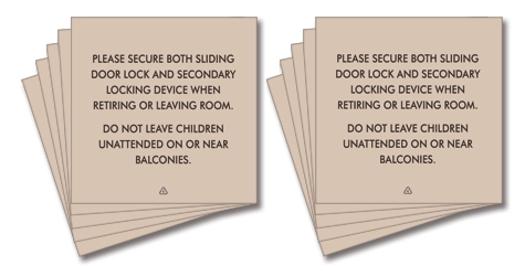 Balcony Safety Sign - 10 Pack