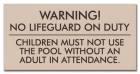 Baldwin County, Alabama No Lifeguard Warning Sign