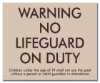 BC Warning - No Lifeguard on Duty Sign