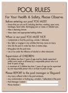 British Columbia Pool Rules Sign