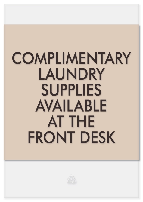 Complimentary Laundry Supplies Sign