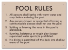 Connecticut Pool Rules Sign