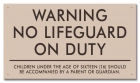 Delaware No Lifeguard On Duty Sign