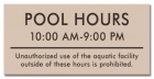 Delaware Pool Hours Sign