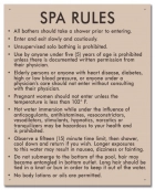 Delaware Spa Rules Warning Sign