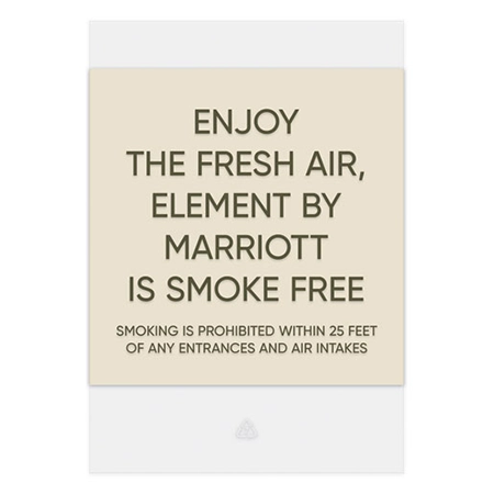 Element Is Smoke Free Sign