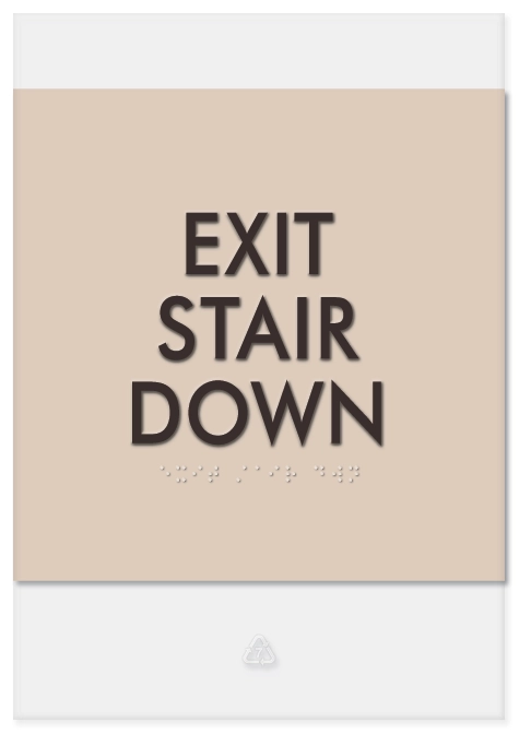 "Exit Stair Down" Egress Sign - CA Compliant