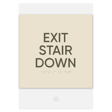 Exit Stair Down Egress Sign - CA Compliant