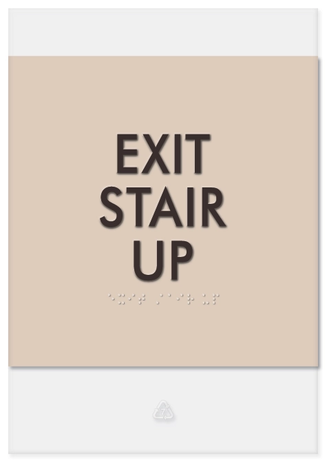 "Exit Stair Up" Egress Sign - CA Compliant