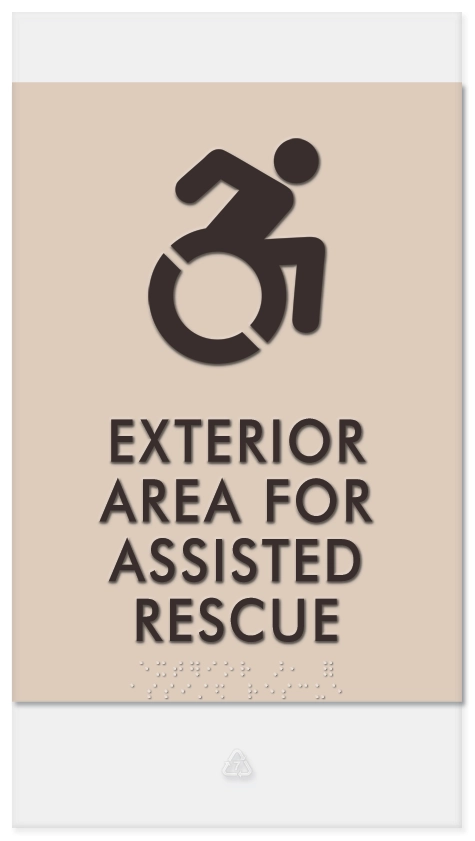 Exterior Area for Assisted Rescue Sign - Dynamic ISA Symbol